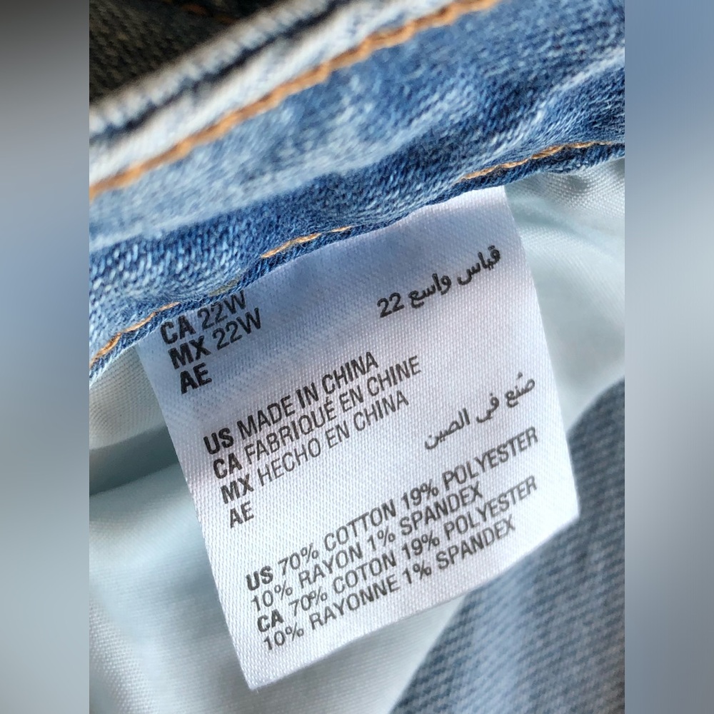 AND NOW THIS SIZE 22W THE TRUE MOM JEAN Light Blue Jeans Distressed NWT - Picture 3 of 5